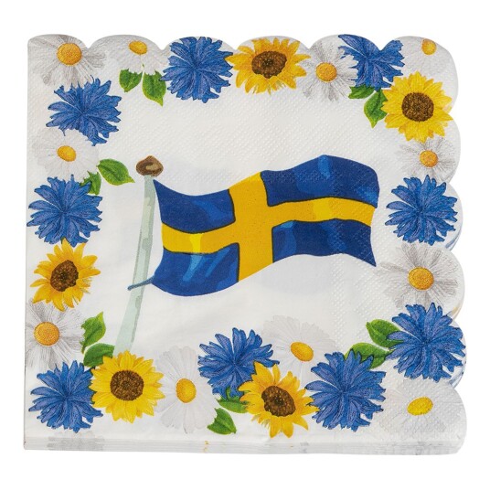 Kaffeservietter Svensk Sommer 16 pakning Kaffeservietter Svensk Sommer 16 pakning
