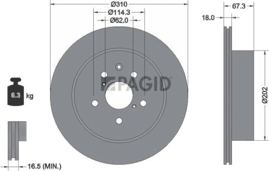 PAGID 54480NC Bremseskive PAGID 54480NC Bremseskive
