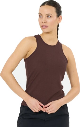 Athlecia Tinashe V2 W Halterneck Rib Top Brown 38
