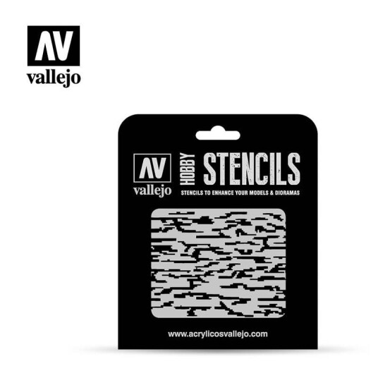 Vallejo Stencils Pixelated Modern Camo 1/32 and 1/35