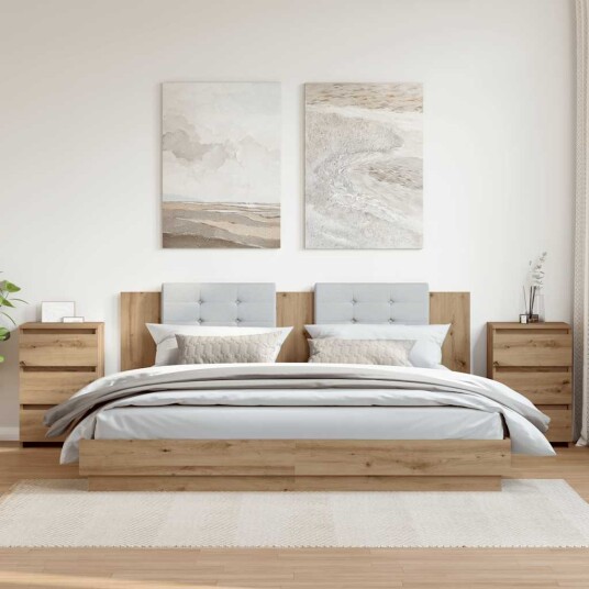 Nattbord 2 stk artisan eik 40x35x62,5 cm konstruert tre 8721158438782