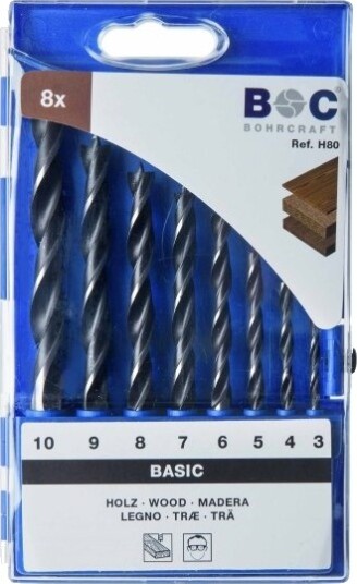 Bohrcraft Træspiralborsæt 3-10Mm