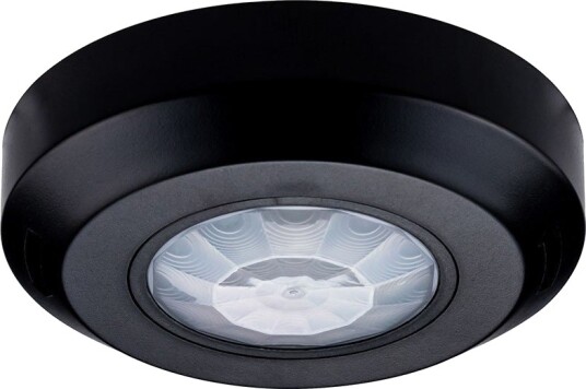 V Tac 360° PIR infrarød taksensor Sort påbygging max 200W LED IP20 rekkevidde 8m