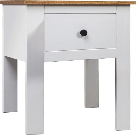 Nattbord hvit 46x40x57 cm furu Panama Range Nattbord hvit 46x40x57 cm furu Panama Range