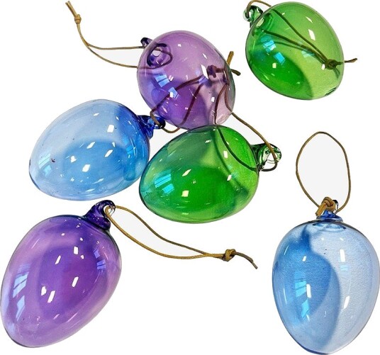 Cult Design Egg i glass Plumelle 6 pakning Flerfarget