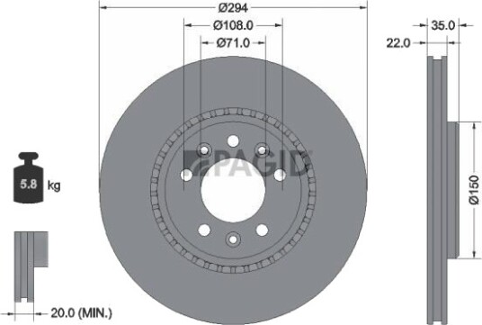PAGID 55871NC Bremseskive PAGID 55871NC Bremseskive