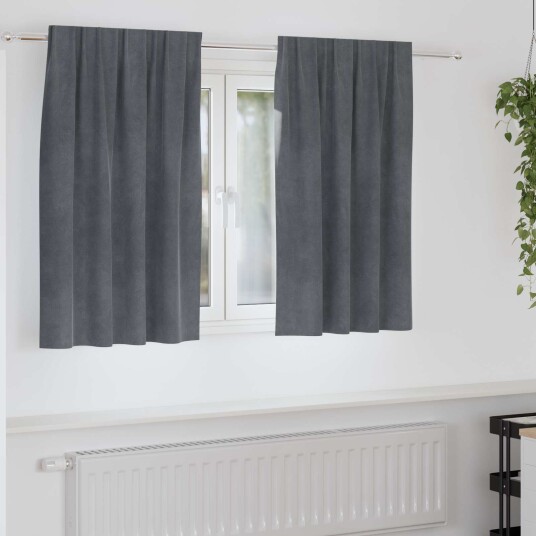 Gardiner med gardiner 2 pcs Lysegrå 140 x 140 cm Fløyel