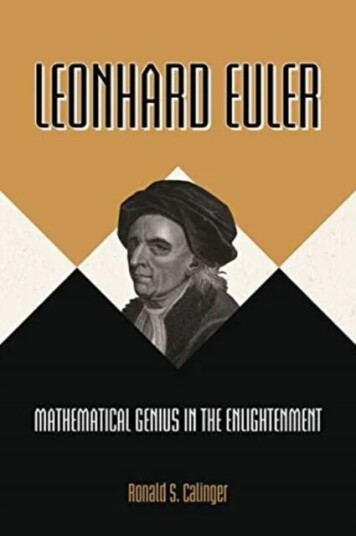 Leonhard Euler Av Ronald S. Calinger