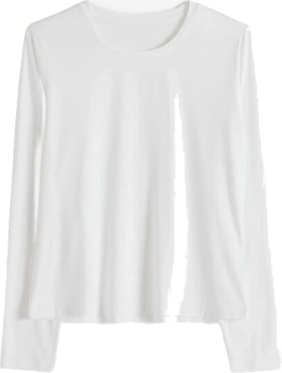aim´n Soft Basic Round Neck Long Sleeve   WHITE   S