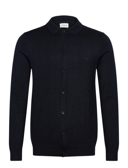 Lindbergh Ecovero L/S Cardigan W?. Polo Colla - Navy - S