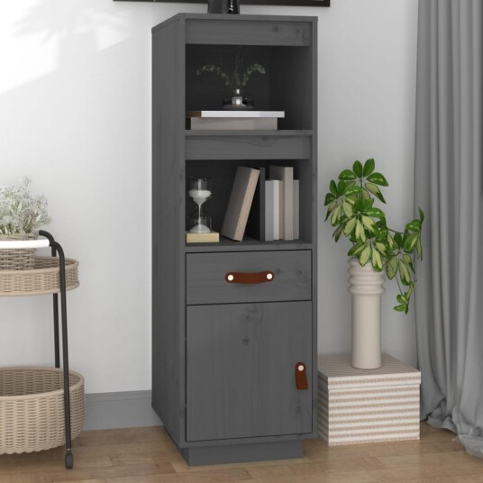 vidaXL Highboard grå 34x40x108,5 cm heltre furu vidaXL Highboard grå 34x40x108,5 cm heltre furu