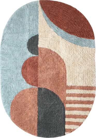 Ovalt teppe Osmery Natural Cotton Shaggy multi Størrelse: 200 x 290 cm