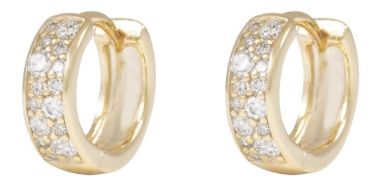 Snö Of Sweden Nisi Stone Hoop Earring Gold 8mm