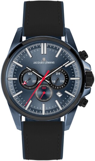 Jacques Lemans Herreklokke 1 2119C Liverpool Blå/Gummi Ø44 mm