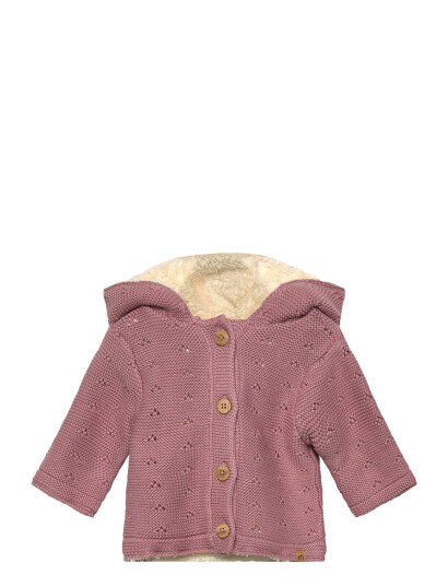 Minymo Jacket Knit W. Teddy Lining Pink 74 Minymo Jacket Knit W. Teddy Lining Pink 74