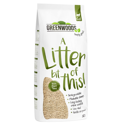 Greenwoods Klumpende Kattesand Av Plantefiber 30 L