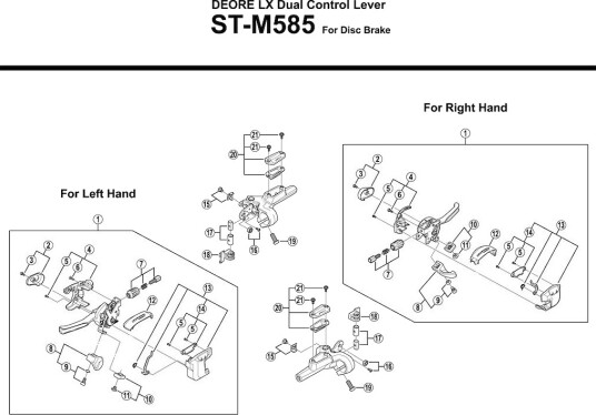 Shimano skiftegrepsenhet venstre til ST-M585