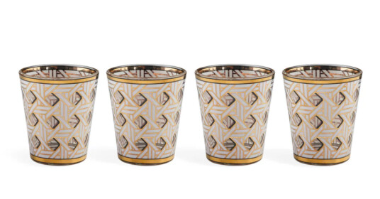 Jonathan Adler Basketweave Glass 4stk