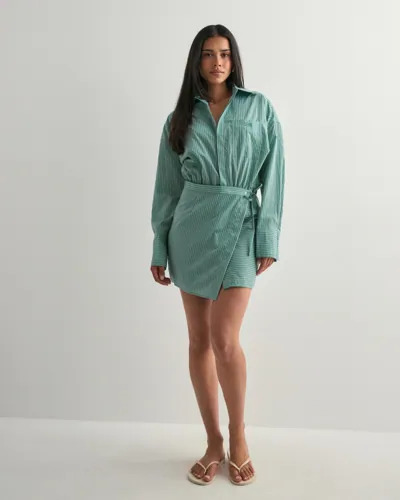 Malina Grønn Portea Wrapped Shirt dress