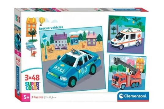 Clementoni Jigsaw Puzzle Super Color Square Emergency Services 3x48pcs. Gulv