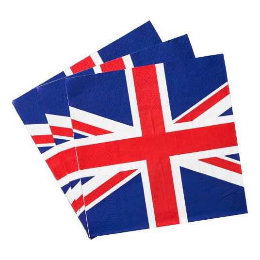 Papirservietter Britiske Flagg 20 pakning Papirservietter Britiske Flagg 20 pakning