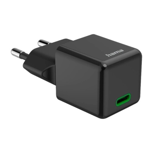 Hama 30 W Super Mini USB C GaN lader svart