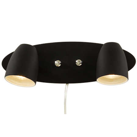 Aneta Lighting Sandnes Vegglampe 2-armet IP20 Svart 1553917-01-0 1553919-02-0