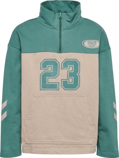Hummel Collegegenser HmlTimmi Halv glidelås Blue Spruce Hummel 8 år (128) Collegegenser Beige Brun Grønn