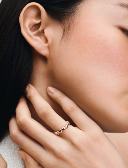 Pandora Hearts 14K Rose Gold-Plated Ring - Pink - 54