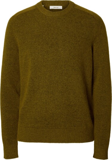 Selected Slmrai Ls Knit Reg Crew Neck Noos FIR GREEN XXL