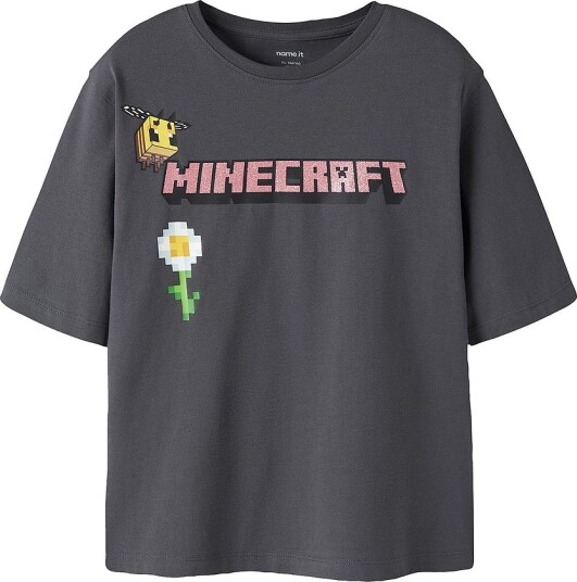 Name It   T skjorte Nkfsyssi Minecraft Ss Nreg Top Bio   Grå