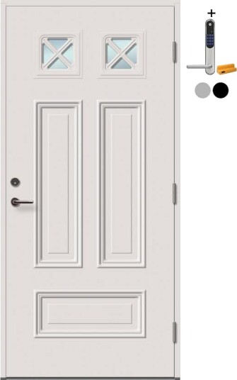 Ytterdør Tundøren Tun 435 Hvit med Yale Doorman Classic Home