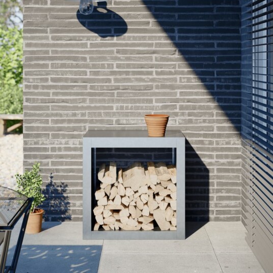 Vedstativ 60x40x60 cm galvanisert stål