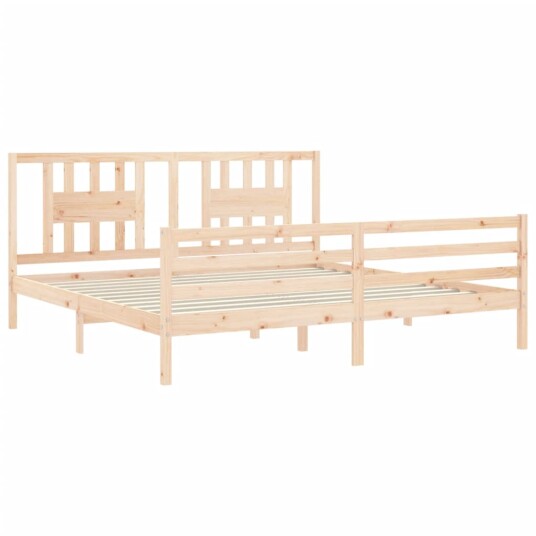 vidaXL Sengeramme med hodegavl 200x200 cm heltre