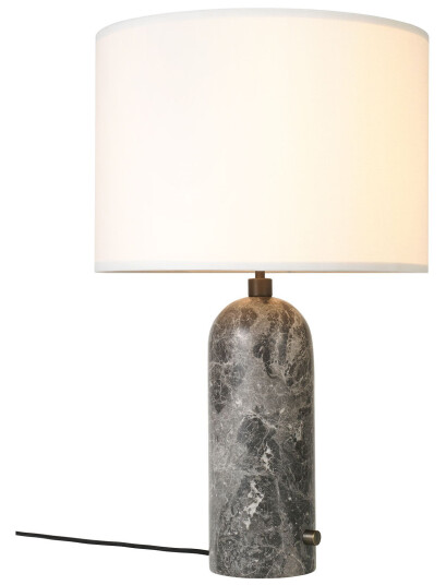 Gubi - Gravity Table Lamp Large White/grey Marble - Bordlamper - Space Copenhagen - Grå