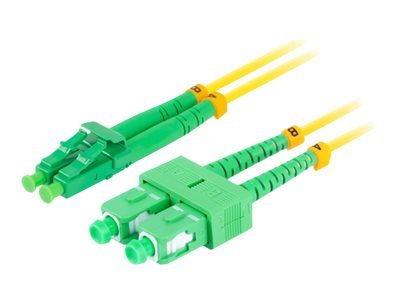 Lanberg - Koblingskabel - Sc/Apc-Enkeltmodus (Hann) Til Lc/Apc-Enkeltmodus (Hann) - 2 M - 3 Mm - Fiberoptisk - Dupleks - 9 / 125 Micron - G.657.A1 - Halogenfri - Gul