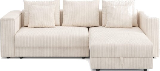 Bergen Ekstra dyp fremoveruttrekkbar 3 seters sovesofa med divan og overmadrass i polyeterskum vendbar sommer og vinterside og vaskbart trekk Beige manchester