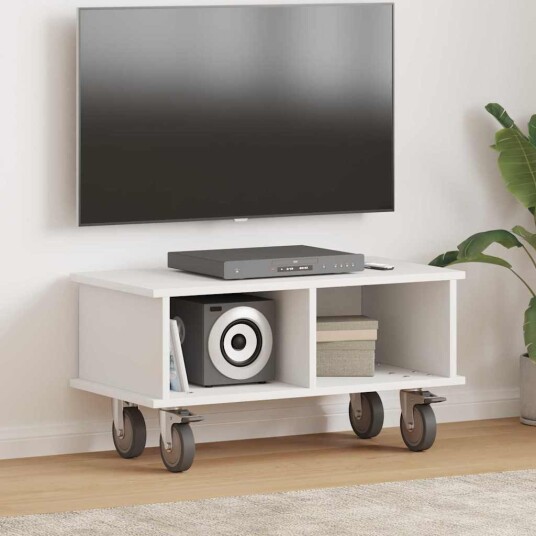  TV benk Hvit 68,5 x 35 x 35 cm Konstruert tre