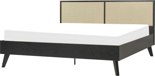 Seng med lamellbunn Monpazier Svart lyst tre 180x200 cm