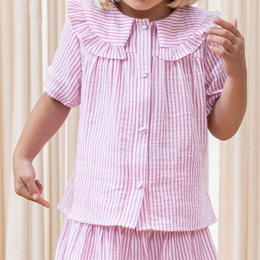 Fliink Ciao Stripe T Skjorte Cloud Dancer Pink Stripe (104 / 4 år)