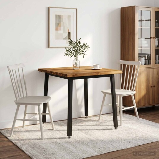 vidaXL 90 x 90 x 75 cm Solid akasietre Naturlig og svart Torget