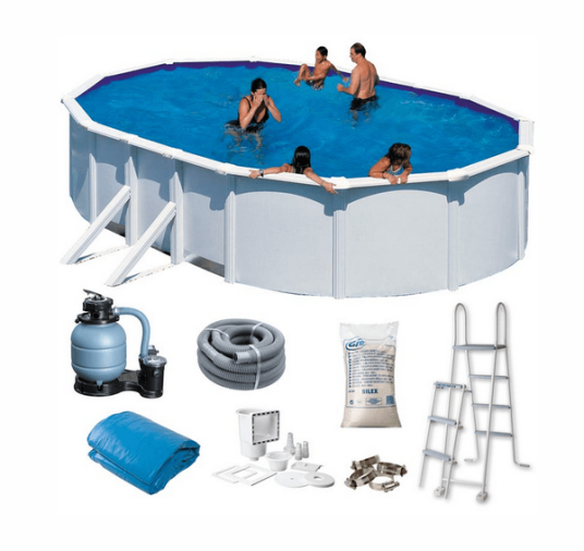 Swim & Fun ovalt basseng 500 x 300 x 120 cm hvit KIT500ECO