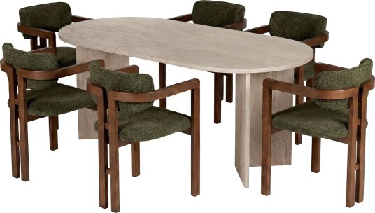 Dining Table & Chairs Set Nordure Grön - Dining Table & Chairs Set Nordure Grön -