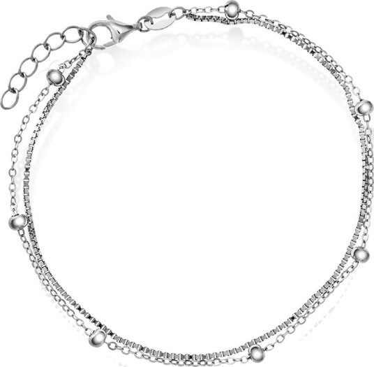 Pan Jewelry Ankelkjede i 925 rhodinert sølv 20 cm