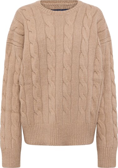 Polo Ralph Lauren Relaxed Fit Cable Wool Blend Sweater CAMEL MELANGE S Polo Ralph Lauren Relaxed Fit Cable Wool Blend Sweater CAMEL MELANGE S