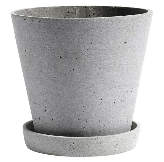 HAY Flowerpot with saucer krukke XL Ø21.5 cm Grå HAY Flowerpot with saucer krukke XL Ø21.5 cm Grå
