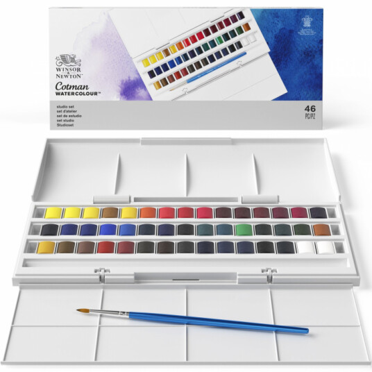 Winsor & Newton Cotman Water Colors Studio Set 45 Half Pans