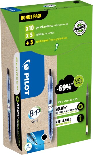 Pilot B2P Gel 556206 Kulepenn med refill, 10-pakk Svart, Markere & markører Pilot B2P Gel 556206 Kulepenn med refill, 10-pakk Svart, Markere & markører