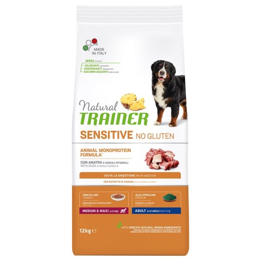 Trainer Natural Sensitive No Gluten Adult Medium/Maxi Med And 12 kg