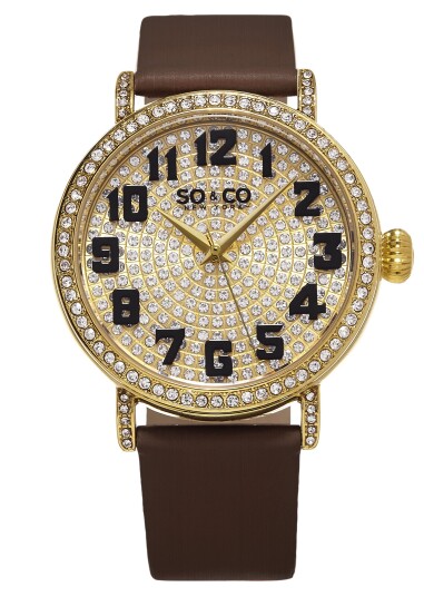 So & Co New York Dameklokke 5221.2 Uptown Gull/Sateng Ø40 mm